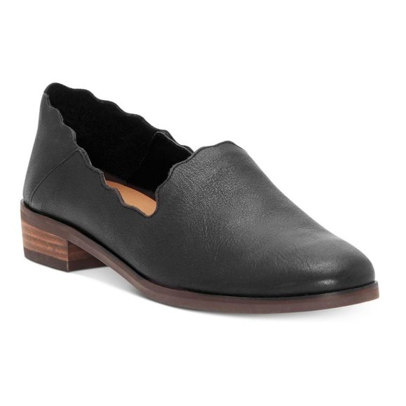 Lucky Brand Shoes - Lucky Brand Chaslie Black Scalloped Loafers Flats
